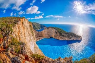 Overlooking the Navagio Shipwreck Beach in Zakynthos, Greece