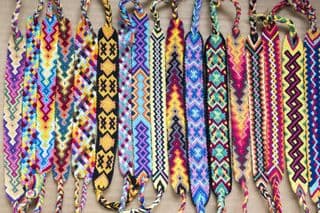 Colorful Friendship Bracelets Array
