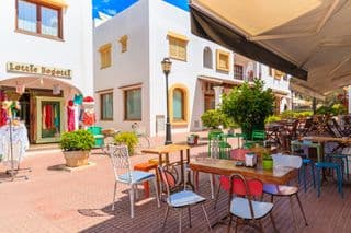 Colorful Cafe Terrace in Sant Carles de Peralta