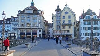 Historic Bridge in Lucerne, Switzerland