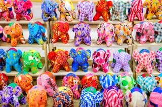Colorful Elephant Stuffed Animals from Chiang Mai