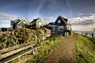 Traditional Dutch Houses by the Lake