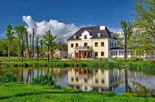Summer Palace by the Reflective Pond in Staniszów, Poland