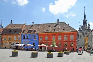 Colorful Life in Citadel Square, Sighișoara, Romania