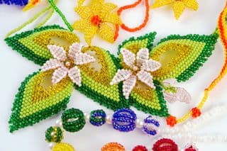 Handcrafted Beaded Floral Necklace