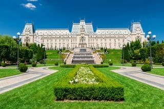 Regal Iasi Cultural Palace amidst the Springtime Splendor