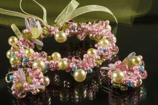 Handcrafted Floral Bracelet and Earrings Set