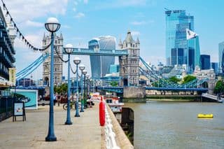 London Tower Bridge Overlooking the River Thames