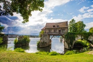 Ancient Water Mill Overlooking the Seine in Vernon, France