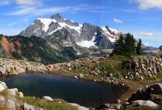 Reflection of Mt. Shuksan in a High Altitude Alpine Lake