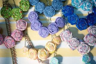 Handcrafted Fabric Flower Necklaces