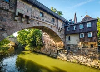 Historic Stone Bridge in Nuremberg, Germany