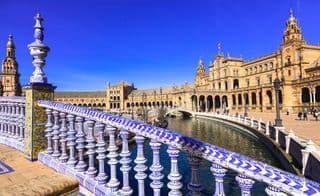 Ornate Bridge at Plaza de España in Seville