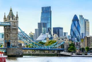 London's Tower Bridge and the Financial District