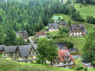 Traditional Houses Nestled in the Mountains of Zakopane, Poland