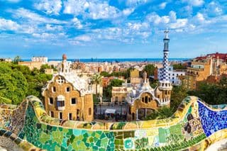 Colorful Mosaic Bench at Park Güell