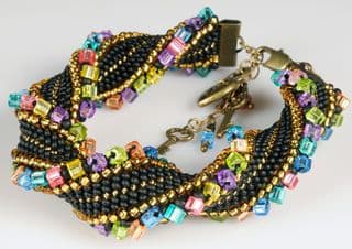 Multicolored Glass Seed Bead Bracelet