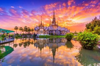 Golden Twilight at Wat None Kum Temple