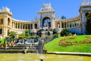 The Majestic Fountain at the Longchamp Palace in Marseille