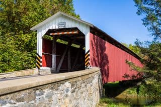 Historic Covered Bridge in Rural Pennsylvania