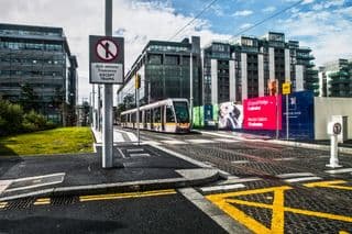 Luas Tram in Dublin Docklands