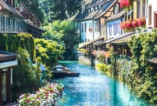 Canal in the Historic Town of Colmar, France