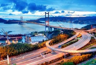 Tsing Ma Bridge Twilight Elegance