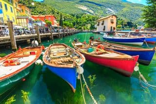 Boats in Torbole Town, Lake Garda, Italy