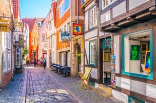 Cobblestone Lane in Bremen's Old Town