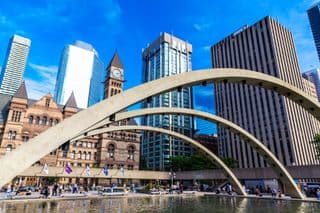 Toronto's Nathan Phillips Square Basks Under the Sun
