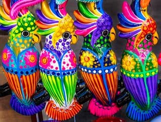 Vibrant Ceramic Parrots of Oaxaca