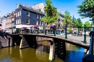 Bridge Over an Amsterdam Canal in Summer