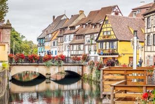 Colorful Half-Timbered Houses in Little Venice, Colmar, France