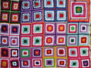 Handmade Granny Square Crochet Afghan
