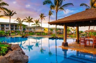 Tropical Resort Sunset Poolside
