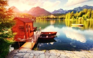 Evening at Shtrepske Pleso in the High Tatras, Slovakia