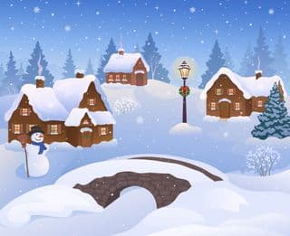 Snowy Evening in the Village