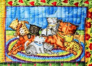Family of Cats Quilt Block