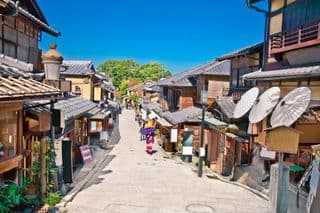 Traditional Japanese Street Scene in Gion