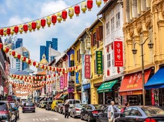 Traditional Chinese Street Scene in Singapore