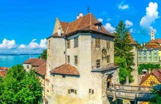 Medieval Meersburg Castle Overlooking the Lake Constance