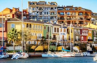Colorful Marina in Port Saplaya, Valencia, Spain