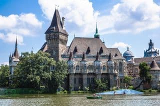 Vajdahunyad Castle by the Danube in Budapest