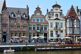 Historic Ghent Facades by the River Leie