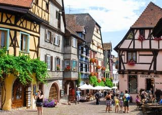 Half-Timbered Houses in Riquewihr, France