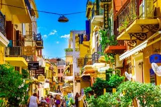Narrow Alley in the Old Town of Chania, Crete, Greece