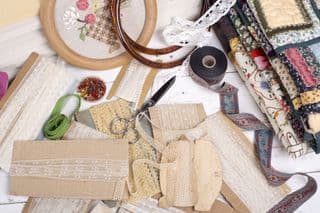 Vintage Lace Trims and Quilted Patchwork