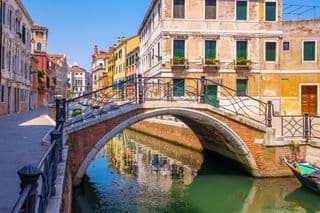 A Small Bridge over the Canal in Venice