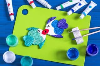 Handcrafted Salt Dough Fish Kissing Ornament