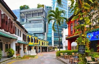 Traditional Peranakan Shophouses Amidst Modernity